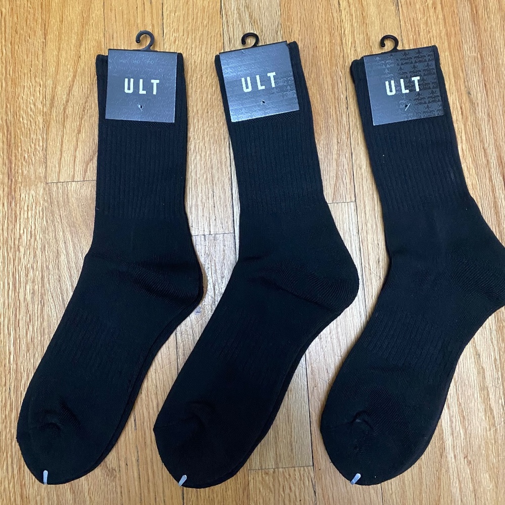 ULT MEN’S SOFT THICK CUSHION CREW SOCKS 80% COMBED COTTON + 3%NYLON + 17%SPANDEX